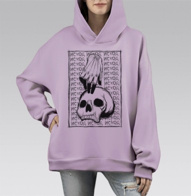 Исход, Hoodie Mono Fiolet, оверсайз, утепленная