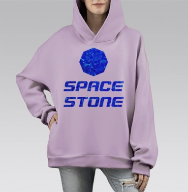 Камень пространства, Hoodie Mono Fiolet, оверсайз, утепленная
