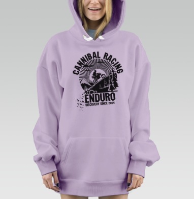 Каннибал рейсинг эндуро, Hoodie Mjhigh Dig Mel, Fiolet, утепленная
