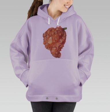 Капли Росы На Листе Естественная Красота природы, Hoodie Oversize Fiolet