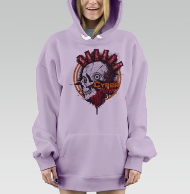 Киберпанк Взгляд Технологического Бунта, Hoodie Mjhigh Dig Mel, Fiolet, утепленная