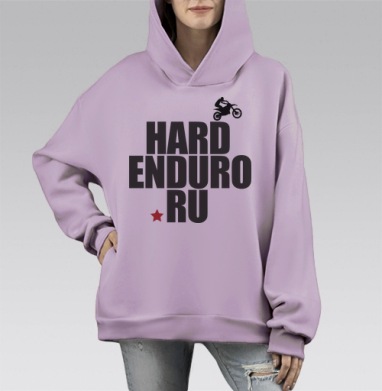 Классика харда, Hoodie Mono Fiolet, оверсайз, утепленная