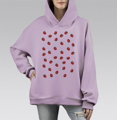КЛУБНИКА  КЛУБНИКА, Hoodie Mono Fiolet, оверсайз, утепленная