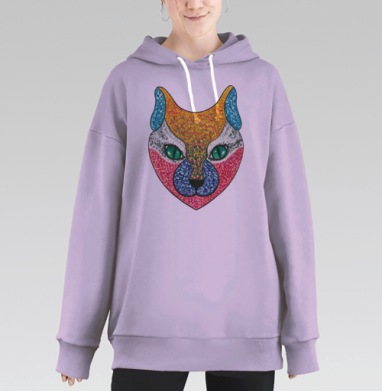 Кошачий гипноз, Hoodie Long Oversize Fiolet