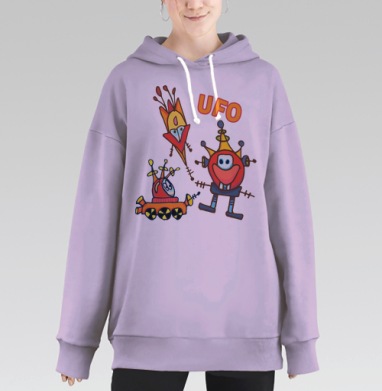 Космические дудлики, Hoodie Long Oversize Fiolet