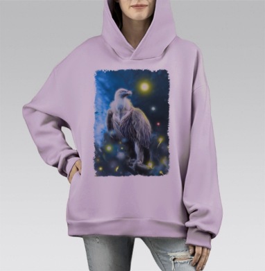 Космо гриф, Hoodie Mono Fiolet, оверсайз, утепленная