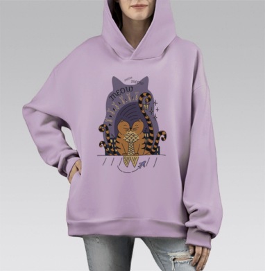 Котэ, Hoodie Mono Fiolet, оверсайз, утепленная