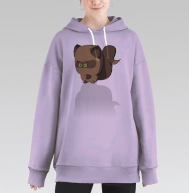 Котики верный друг, Hoodie Long Oversize Fiolet