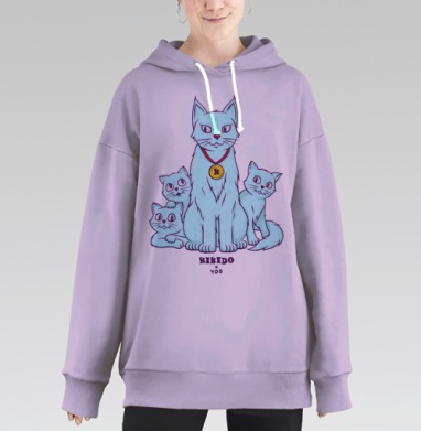 Коты и Котята, Hoodie Long Oversize Fiolet