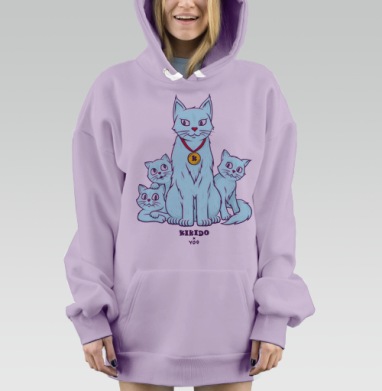 Коты и Котята, Hoodie Mjhigh Dig Mel, Fiolet, утепленная