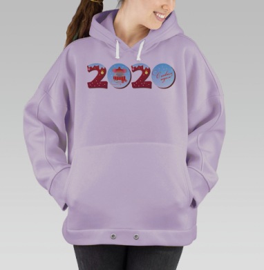 Красная зимняя мышка встречает Новый год 2020, Hoodie Oversize Fiolet