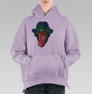 Красное Молоко Растение Шляпа Тосканское, Hoodie Oversize Fiolet, утепленная