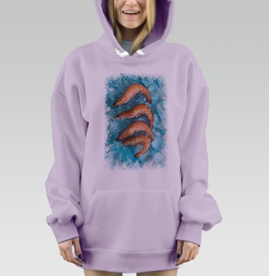 Креветки на льду закуска к пиву, Hoodie Mjhigh Dig Mel, Fiolet, утепленная
