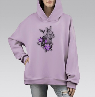 Кроля, Hoodie Mono Fiolet, оверсайз, утепленная