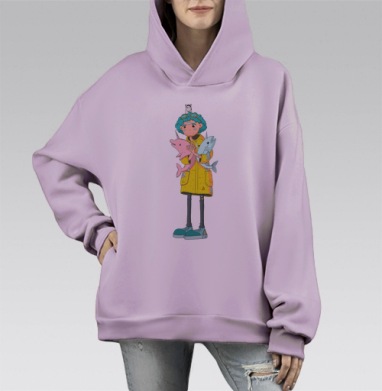 Кудряш, Hoodie Mono Fiolet, оверсайз, утепленная