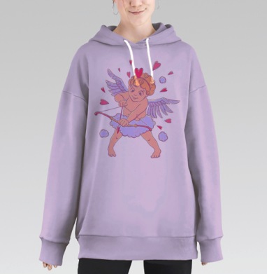 Купидон, целься, Hoodie Long Oversize Fiolet