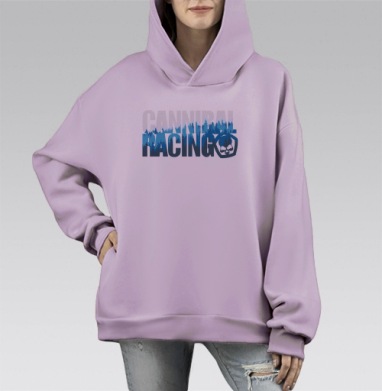 Лес каннибал рейсинг два, Hoodie Mono Fiolet, оверсайз, утепленная