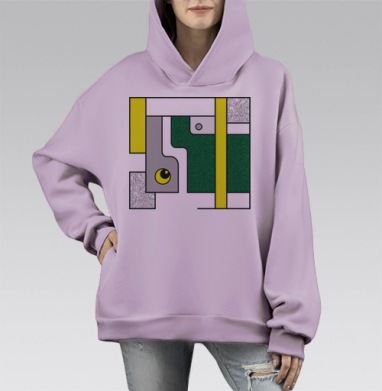 Лесное око, Hoodie Mono Fiolet, оверсайз, утепленная