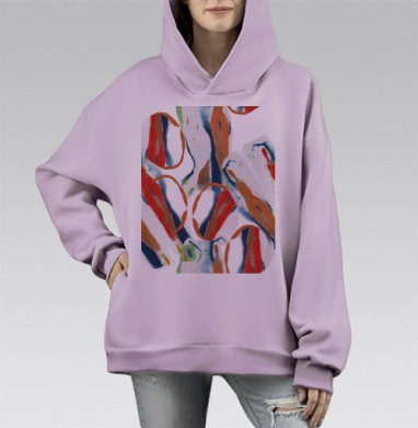 Лэйдиз, Hoodie Mono Fiolet, оверсайз, утепленная