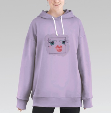 Лицо из соцсети, Hoodie Long Oversize Fiolet