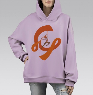 Лилу, Hoodie Mono Fiolet, оверсайз, утепленная