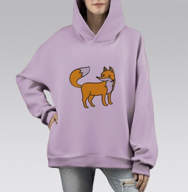 Лиса, Hoodie Mono Fiolet, оверсайз, утепленная