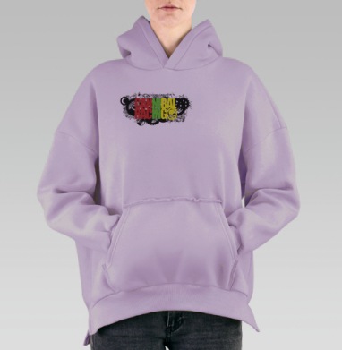 Логотип Каннибал Рейсинг с черепом и шестерёнками, Hoodie Oversize Fiolet, утепленная