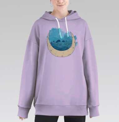 Лунные киты, Hoodie Long Oversize Fiolet