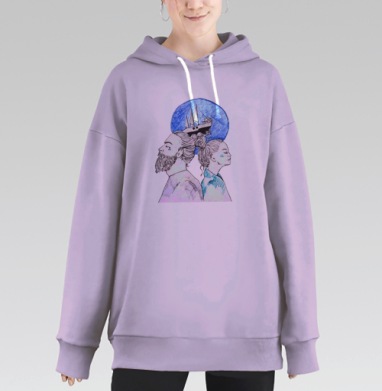 Любовь к морю, Hoodie Long Oversize Fiolet