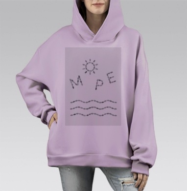 М О Р Е, Hoodie Mono Fiolet, оверсайз, утепленная