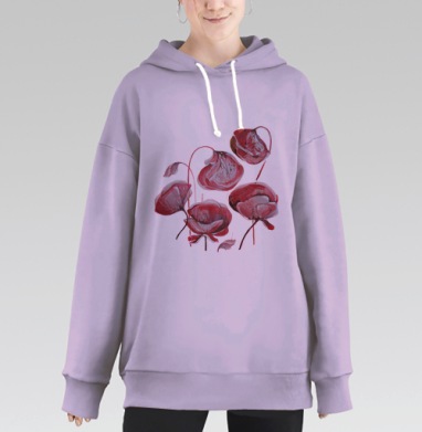 Маки, Hoodie Long Oversize Fiolet