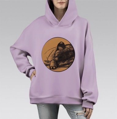 Маленьки царь, Hoodie Mono Fiolet, оверсайз, утепленная