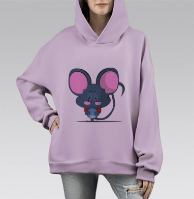 Маленький, Маленький Мышонок, Hoodie Mono Fiolet, оверсайз, утепленная