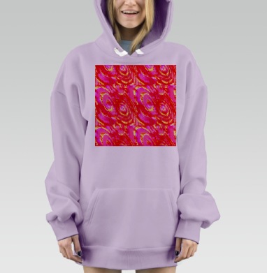 Малиновый Желтый Красный Спираль Восьмерка Безконечный Узор, Hoodie Mjhigh Dig Mel, Fiolet, утепленная
