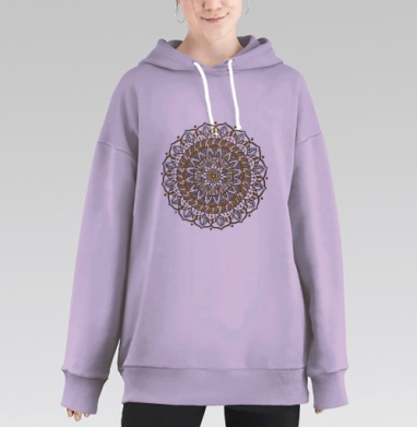 Мандала голд, Hoodie Long Oversize Fiolet
