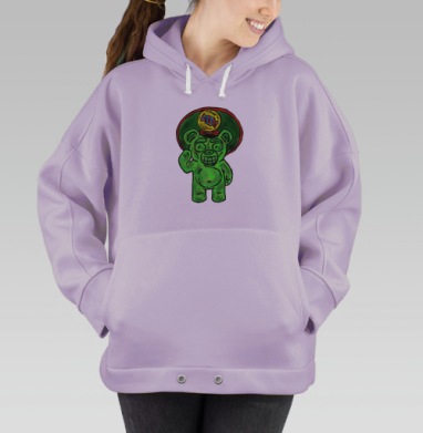 Мармеладный Генерал Веселый Зеленый Медведь, Hoodie Oversize Fiolet