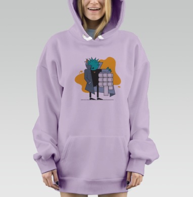 Маска коронавирус продажа туалетной бумаги, Hoodie Mjhigh Dig Mel, Fiolet, утепленная