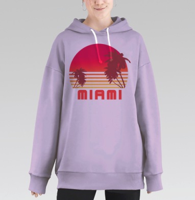 Майами ретро, Hoodie Long Oversize Fiolet