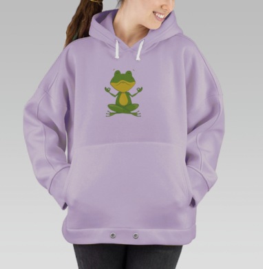 Медитирующая зелёная жаба полный умиротворения, Hoodie Oversize Fiolet