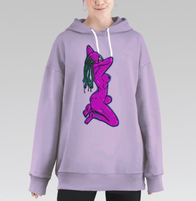 Медуза пять глаз, Hoodie Long Oversize Fiolet