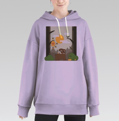 Медведь и мед, Hoodie Long Oversize Fiolet