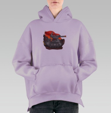 Механический Танковый Дракон с Огненной Атмосферой движения, Hoodie Oversize Fiolet, утепленная