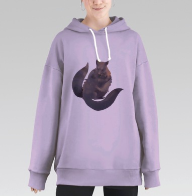 Милые еноты, Hoodie Long Oversize Fiolet