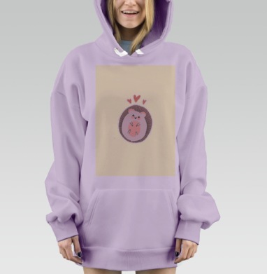 Милый пухлый Ежик нежный уютный образ, Hoodie Mjhigh Dig Mel, Fiolet, утепленная