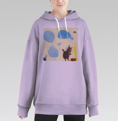Мишка косолапый, Hoodie Long Oversize Fiolet