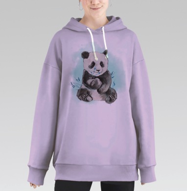 Мишка панда, Hoodie Long Oversize Fiolet