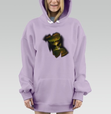Мистический свет внутри открытого рта, Hoodie Mjhigh Dig Mel, Fiolet, утепленная
