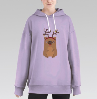 Мопсятинка, Hoodie Long Oversize Fiolet
