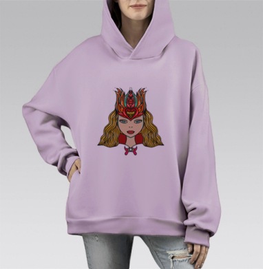 Море Любви, Hoodie Mono Fiolet, оверсайз, утепленная