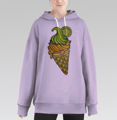 Мороженное, Hoodie Long Oversize Fiolet